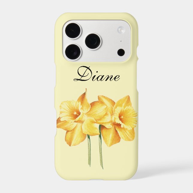 Daffodil monogrammed iPhone case (Back)