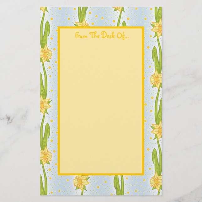Daffodil Pattern Stationery (Front)