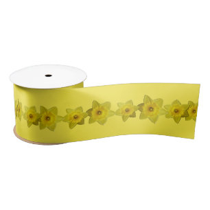 Daffodil Ribbon Paper Customised Flower Ribbon Satin Ribbon