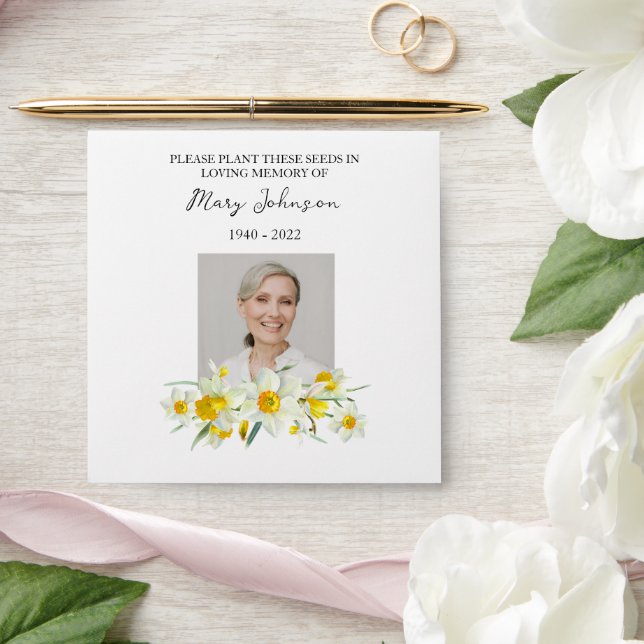 Daffodil Seed Packet Memorial Funeral Envelope (Wedding)