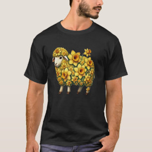 Daffodil Sheep Flower Gardening Floral T-Shirt