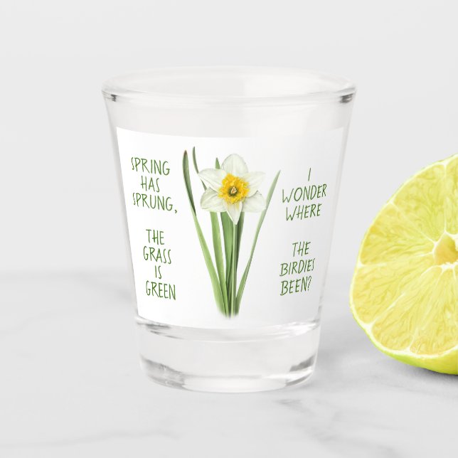 Daffodil Spring Customizeable Shot Glass (Front)