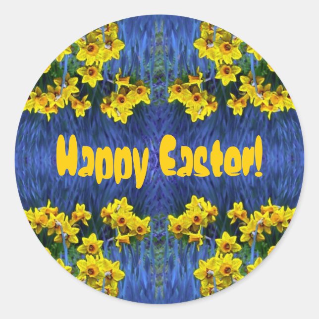 Daffodil Spring Fantasy Classic Round Sticker (Front)
