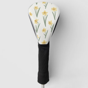 Daffodil Spring Floral in Soft Yellow and Green 1 Golf Head Cover