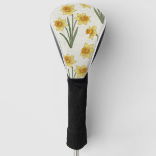 Daffodil Spring Floral in Soft Yellow and Green 6 Golf Head Cover