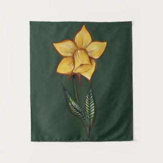 Daffodil Spring flower art yellow floral design Tapestry
