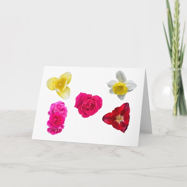 Daffodil, Tulips and Roses Card (Front)