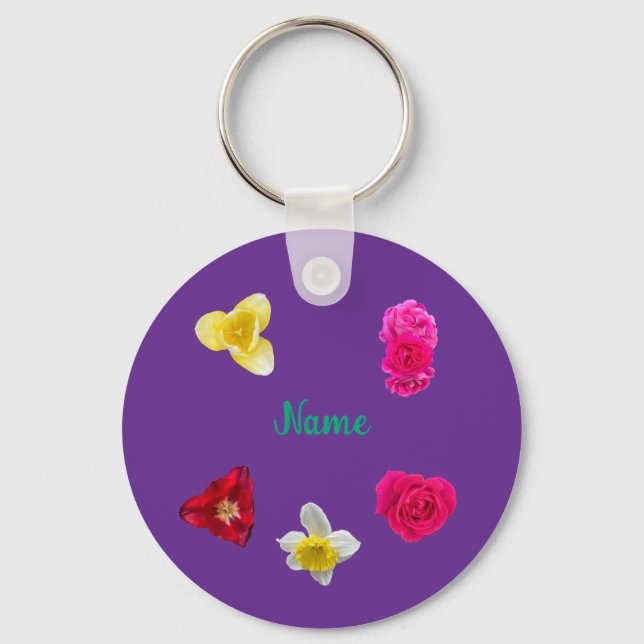 Daffodil,Tulips, and Roses Key Ring (Front)