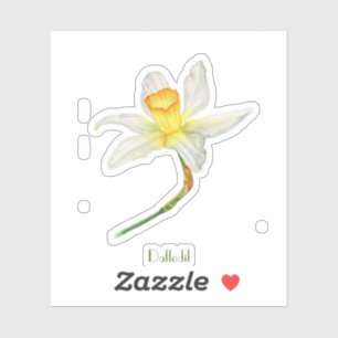 Daffodil watercolor Custom-Cut Vinyl Sticker