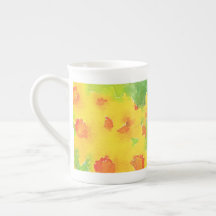 Daffodil watercolor floral  Bone China Mug