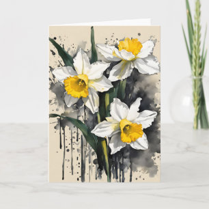 Daffodil - Watercolor flowers Card
