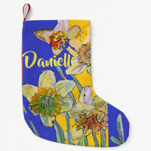 Daffodil Watercolor Flowers Floral Name Stocking