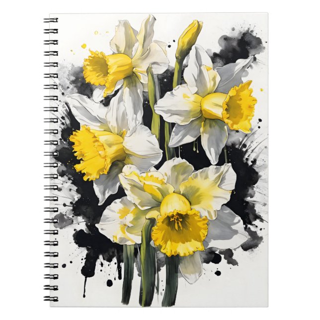 Daffodil - Watercolor flowers Notebook (Front)