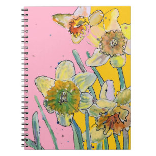 Daffodil Watercolor Journal Floral Notebook