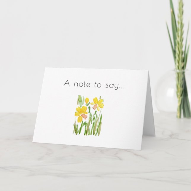 Daffodil Watercolour Note Card (Front)