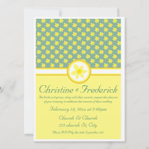 Daffodil Wedding, 5.5"x7.5" invitation