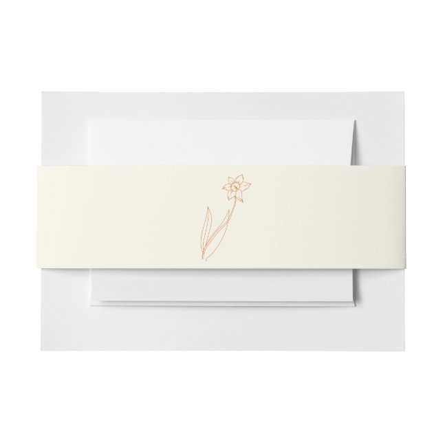 daffodil wedding belly band invitation belly band (Front Example)