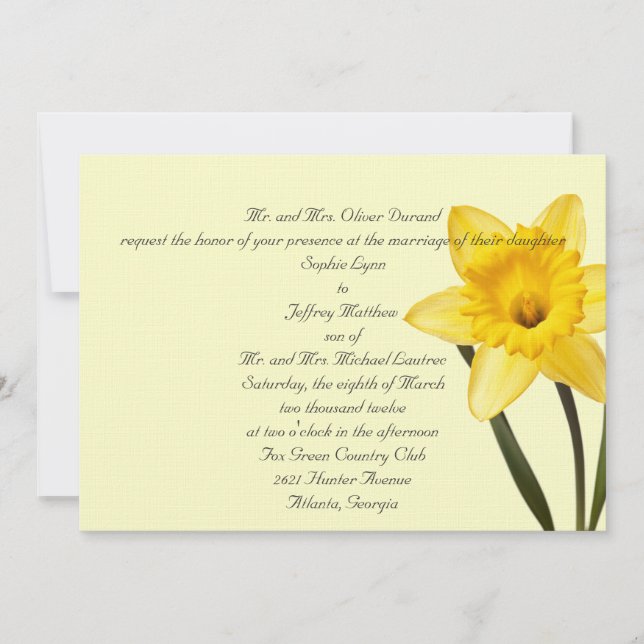 Daffodil Wedding Invitation (Front)