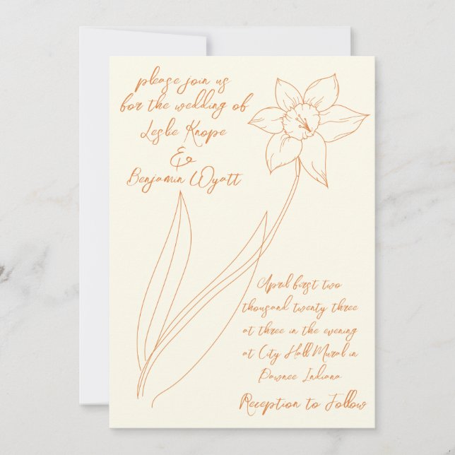 Daffodil Wedding Invitation (Front)