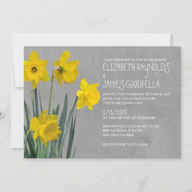 Daffodil Wedding Invitations (Front)