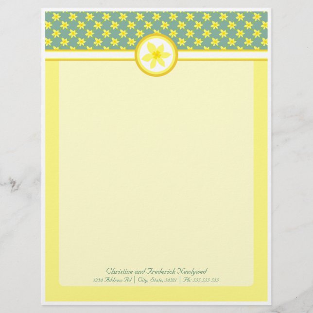 Daffodil Wedding, letterhead (Front)