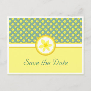 Daffodil Wedding, save the date postcard