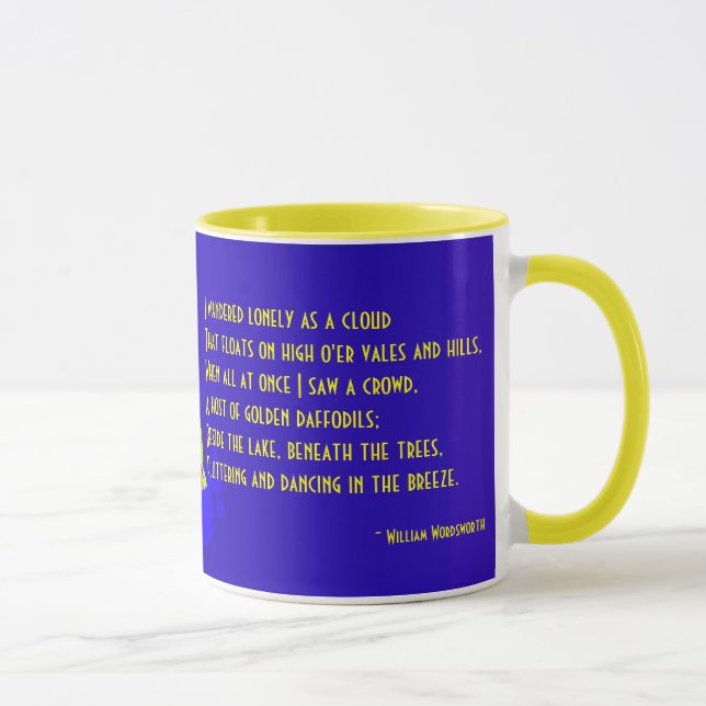 Daffodil With William Wordsworth Poem Ceramic Mug (Right)