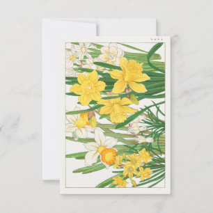 Daffodil Woodblock Painting by Tanigami Kônan Invitation