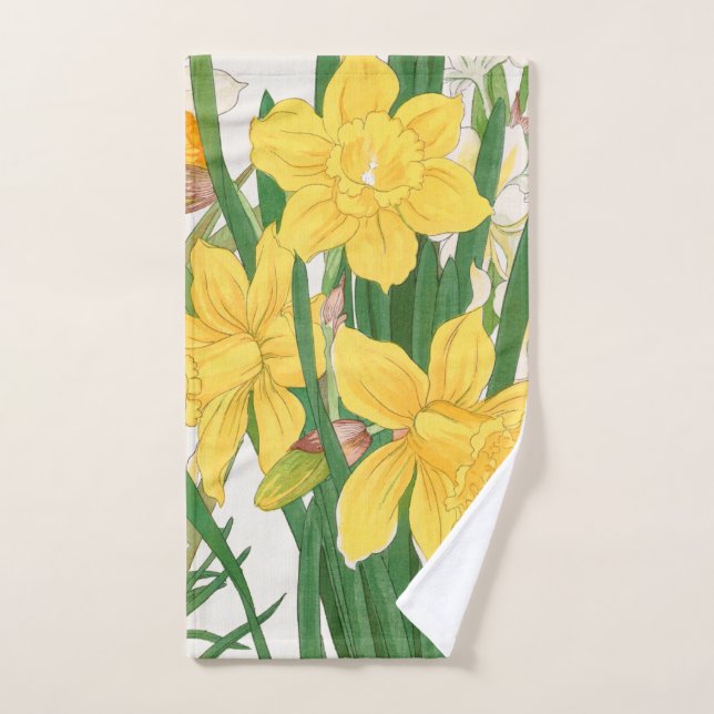 Daffodil Woodblock Painting, Tanigami Kônan, 1917 Hand Towel (Hand Towel)