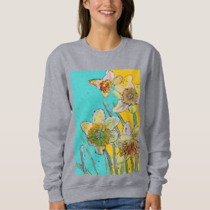 Daffodil Yellow daffodils floral Watercolor Flower Sweatshirt
