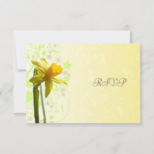Daffodil Yellow Spring Wedding RSVP Reply Card