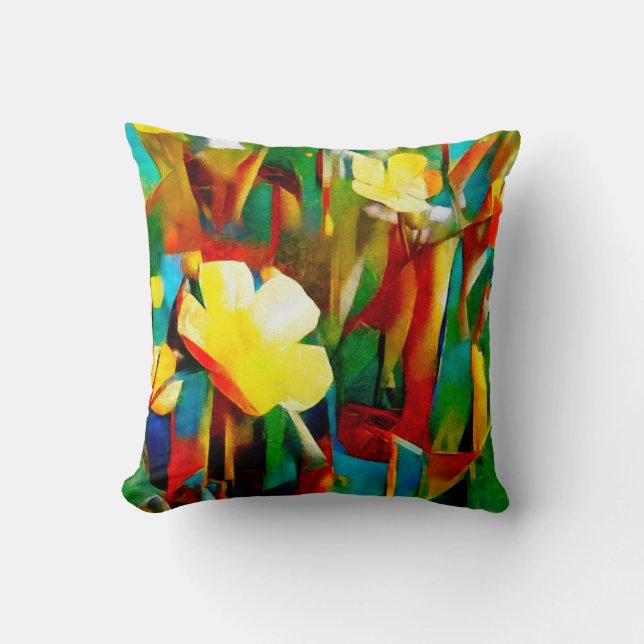 Daffodils. Abstract floral composition in a cubist Cushion (Front)