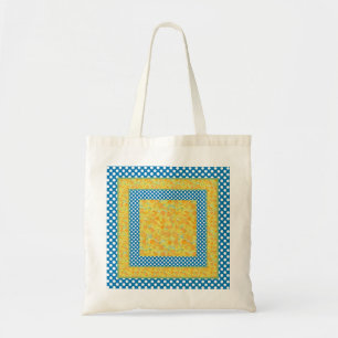Daffodils and Blue and White Polka Dots Tote Bag