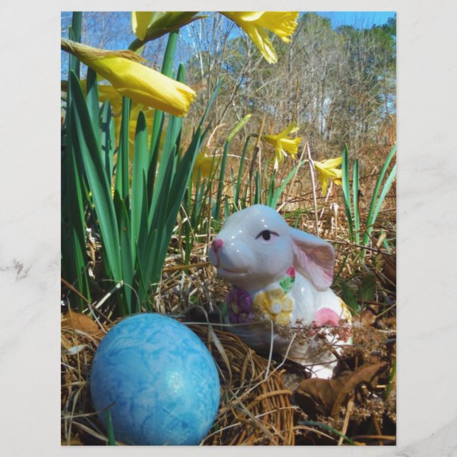 Daffodils and  Blue Easter egg (Front)