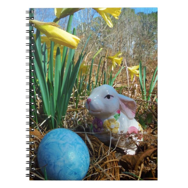 Daffodils and  Blue Easter egg Notebook (Front)