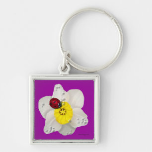 Daffodils and Ladybugs Key Ring