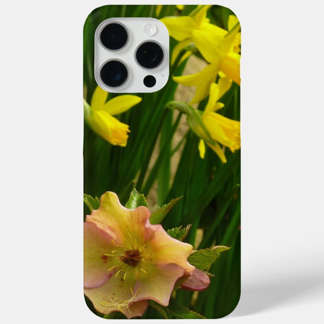 Daffodils and Lenten Roses Colourful Floral Case-Mate iPhone Case (Back)