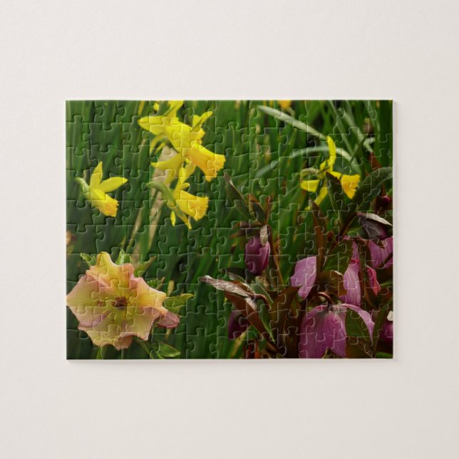 Daffodils and Lenten Roses Colourful Floral Jigsaw Puzzle (Horizontal)