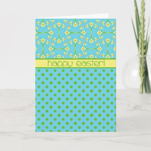 Daffodils and Polka Dots, Easter Card (Front)