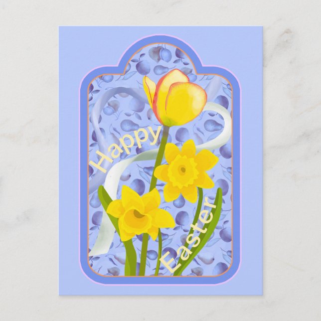 Daffodils and Tulip  Postcard (Front)