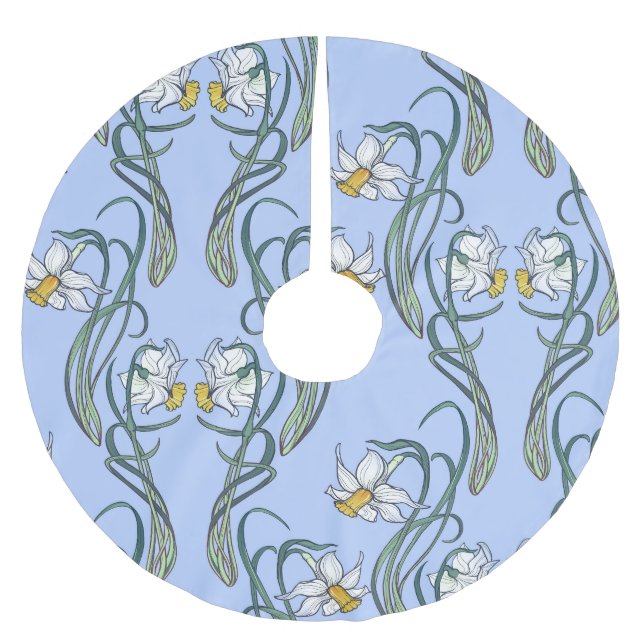 Daffodils Art: Nouveau Spring Brushed Polyester Tree Skirt (Front)