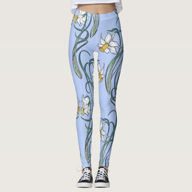 Daffodils Art: Nouveau Spring Leggings (Front)