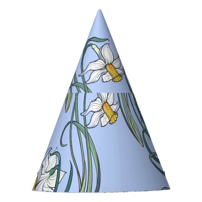 Daffodils Art: Nouveau Spring Party Hat (Front)