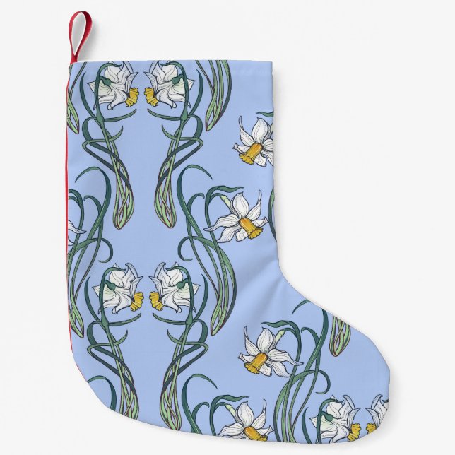 Daffodils Art: Nouveau Spring Small Christmas Stocking (Front)