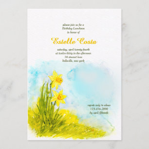 Daffodils Birthday Invitation