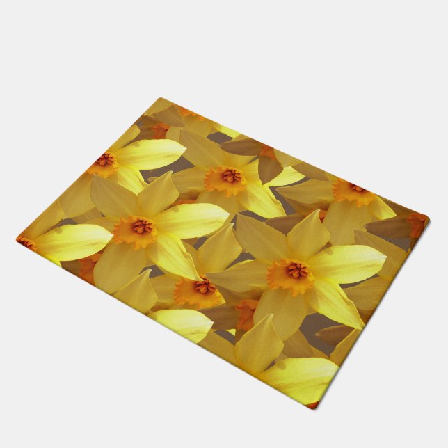 Daffodils Bloom1  Door Mat (Angled)