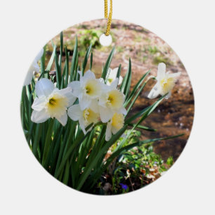 Daffodils By Brook Flower Ornament