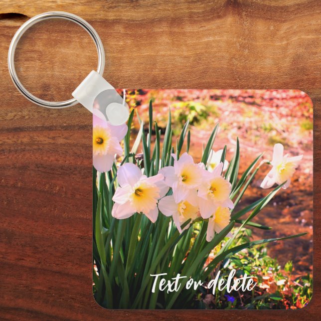 Daffodils By Brook Flower Personalized Key Ring (Front)