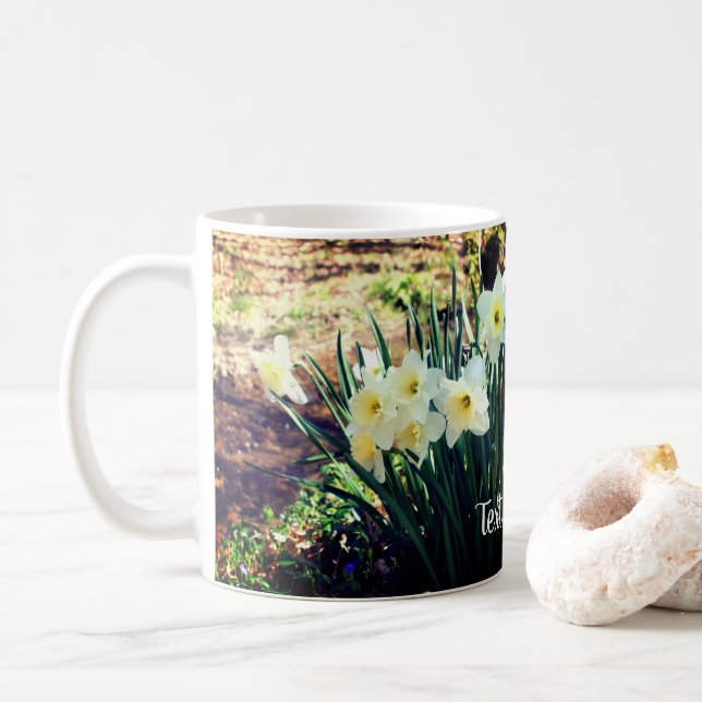 Daffodils By Brook Personalised Coffee Mug (With Donut)