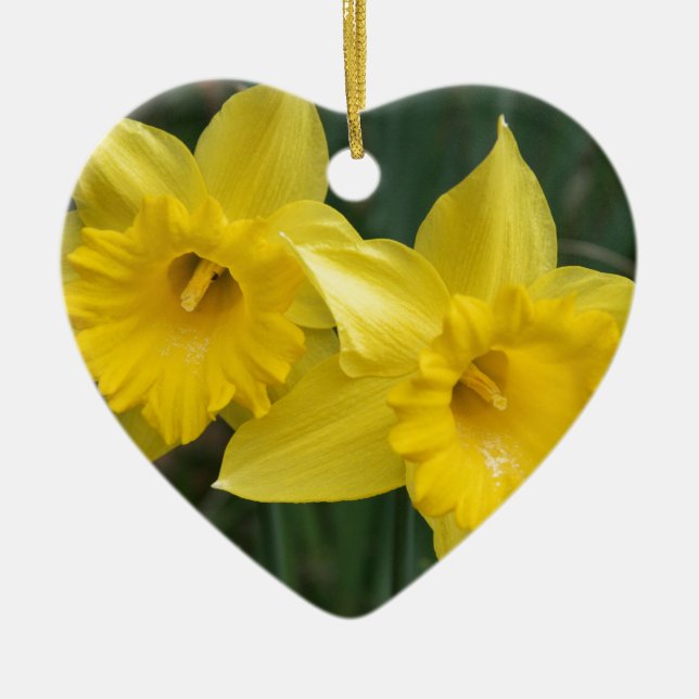 daffodils ceramic tree decoration (Front)